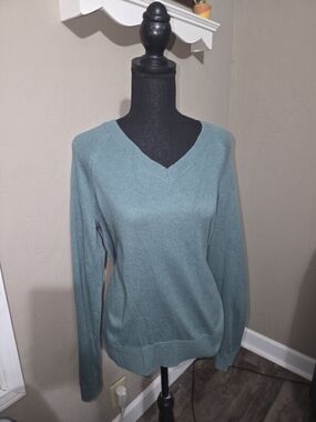 Lucky Brand Women's Teal V-Neck Sweater